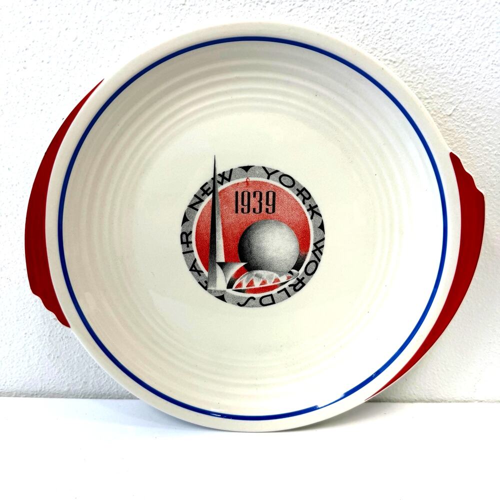 Vintage 1939 New York Worlds Fair Cake Platter/Plate Art Deco Collectible Potter